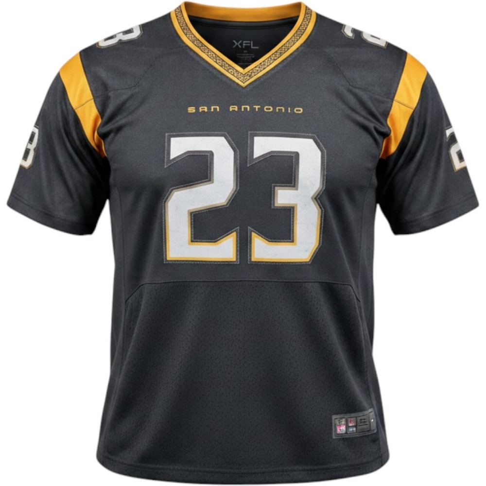 XFL San‎ Antonio BRAHMAS Football Jersey Size XL Gray 23 Jack Coan 2023 NEW